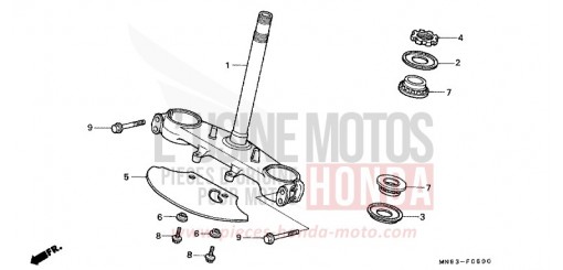 TIGE DE DIRECTION NX650L de 1990
